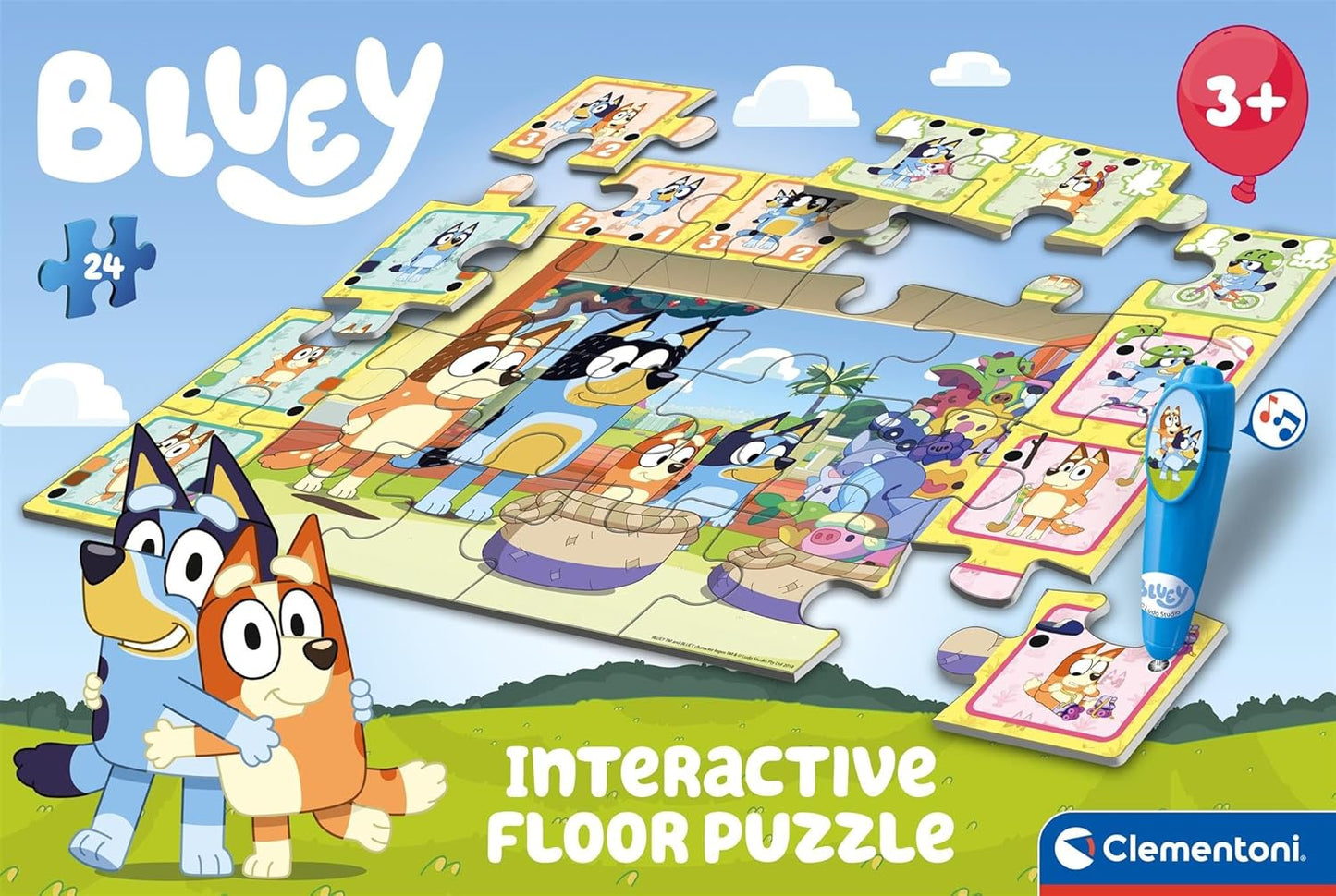 Interaktives Quiz-Bodenpuzzle Bluey