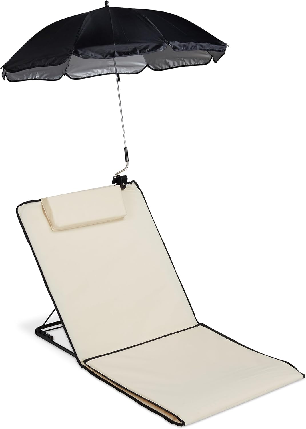 Strandmatte mit Sonnenschirm, Beige