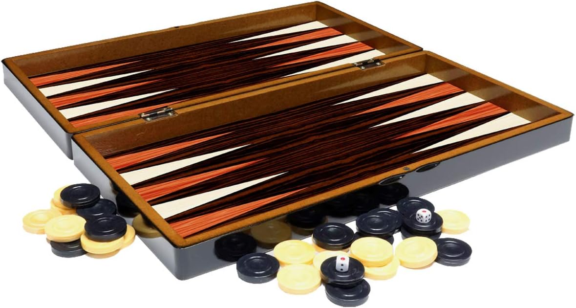 Deluxe Backgammon-Set Porto mit Schachbrett, S Porto