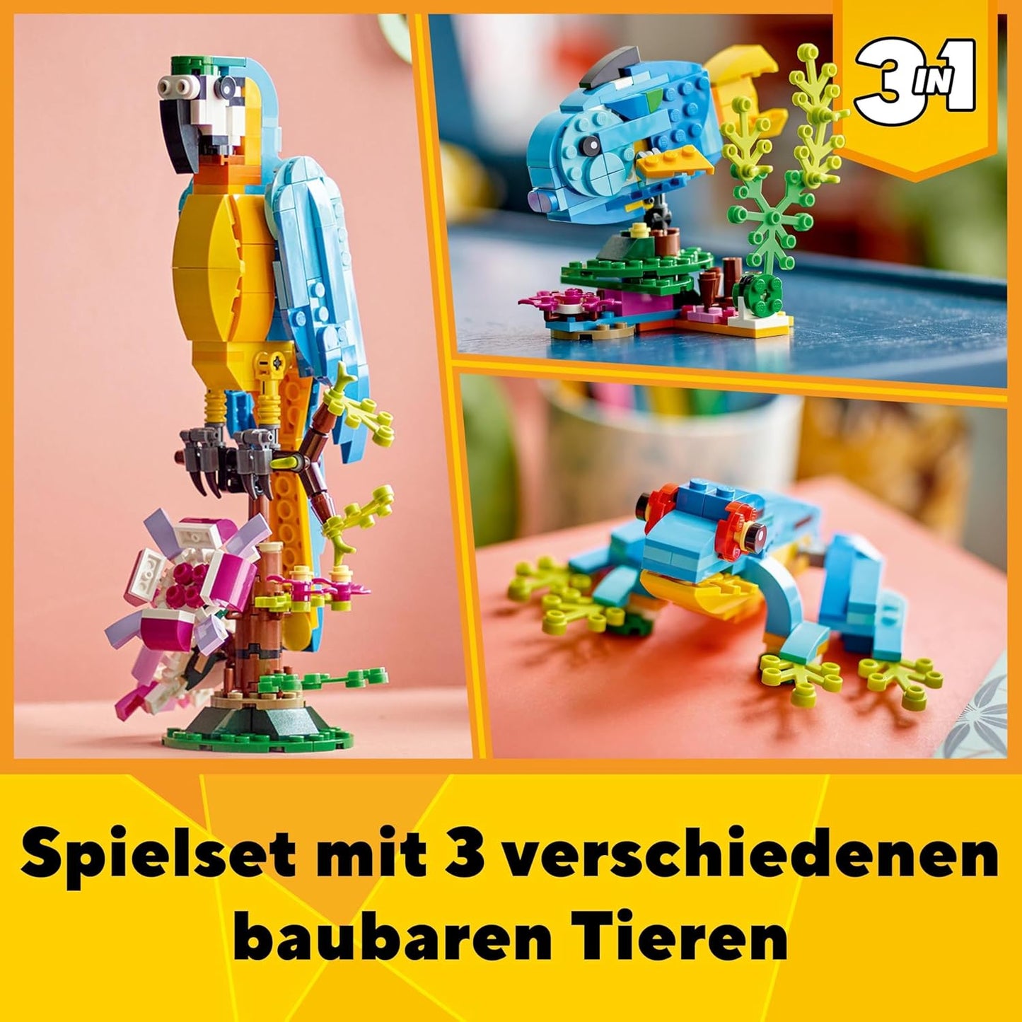 3in1 Dschungel-Tier-Figuren