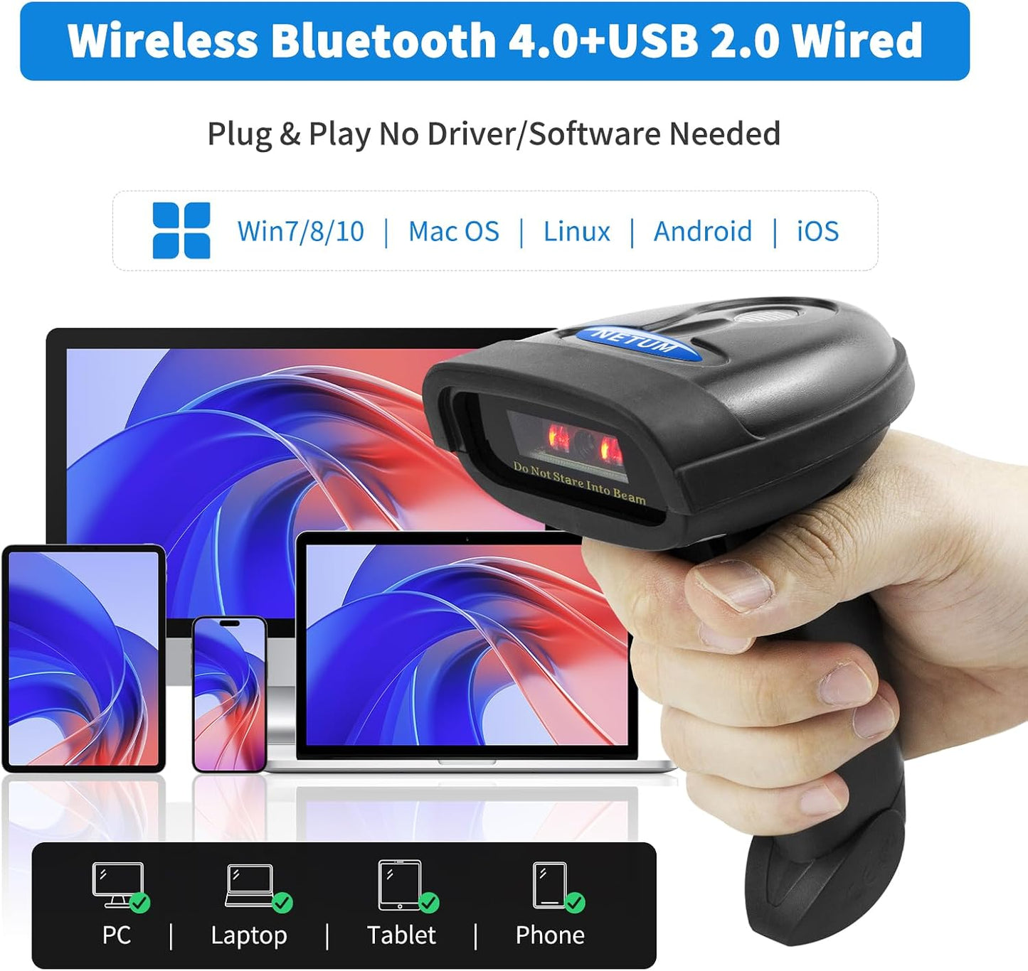 NT-1228BC Bluetooth CCD Barcode Scanner, kabellos 1D Imager, NT-1228BC