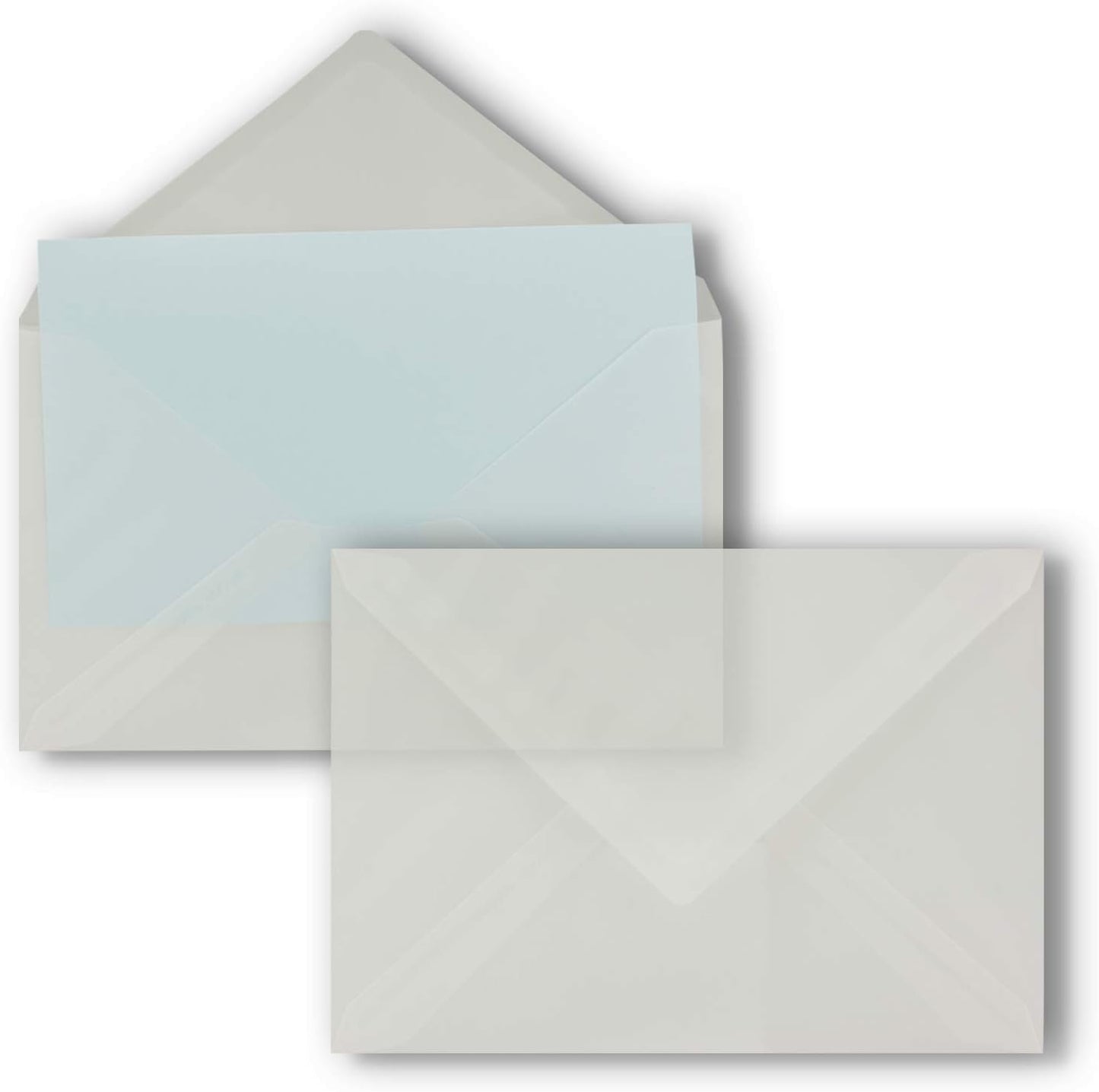 50x transparente Briefumschläge Serie FarbenFroh, 50 Umschläge 48-Transparent