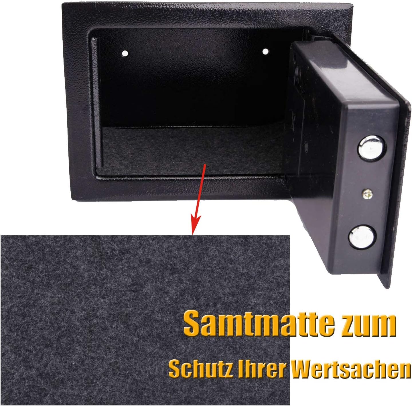 Elektronischer Wandtresor mit Zahlenschloss, 4.6L -Schwarz