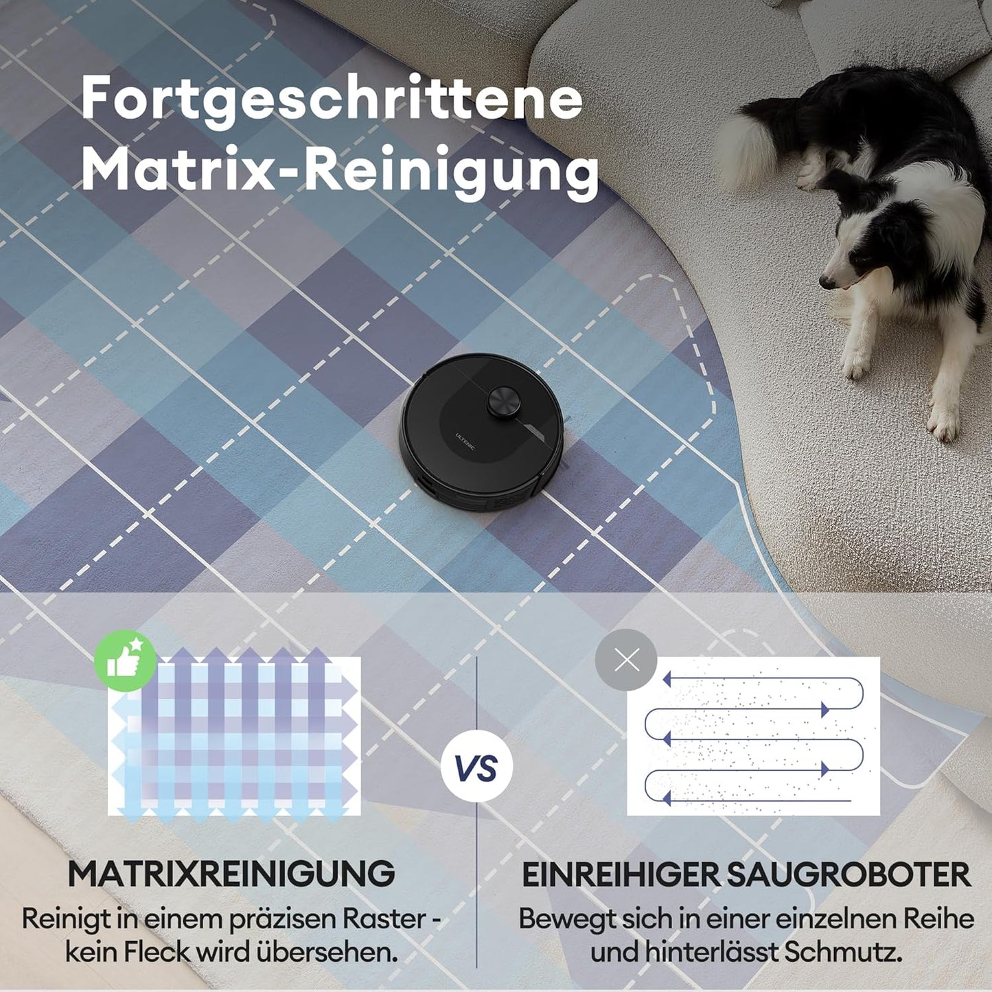 Staubsauger-Roboter mit 4000 Pa Saug- und Wischfunktion, Schwarz S