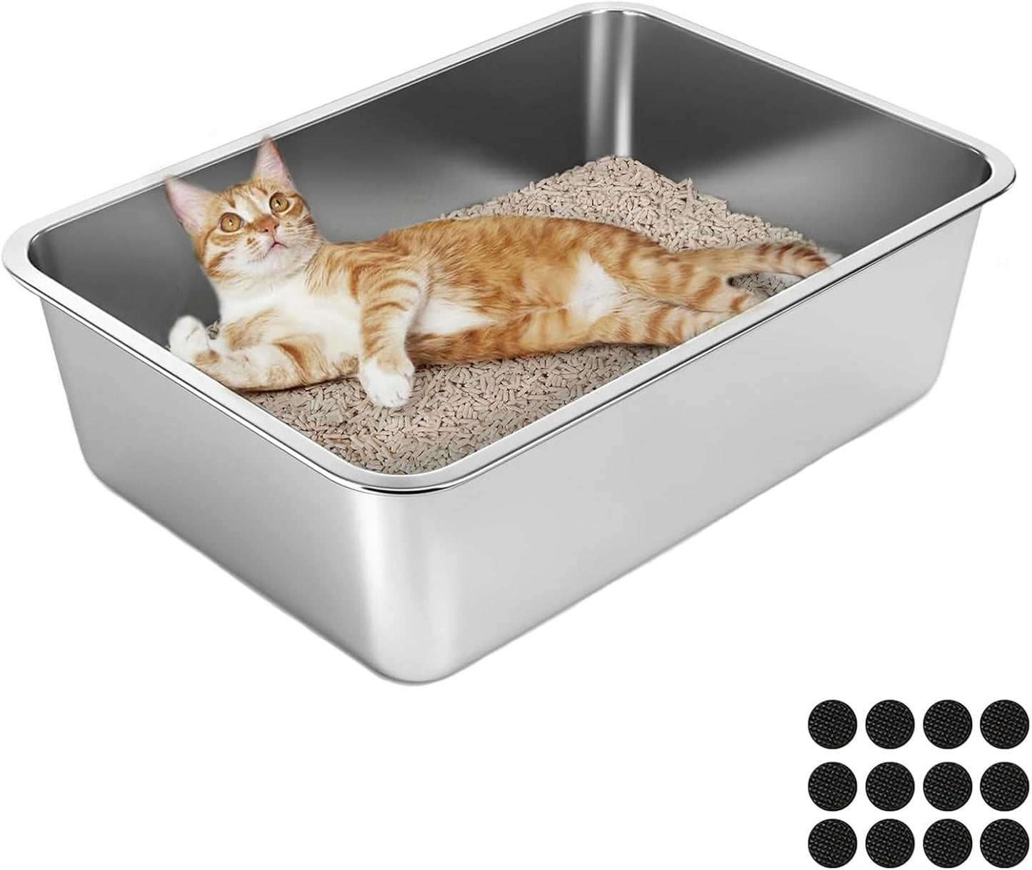 Anti-Rutsch Katzenklo, geruchsfrei und leicht zu reinigen, Offener Typ 50×35×15cm
