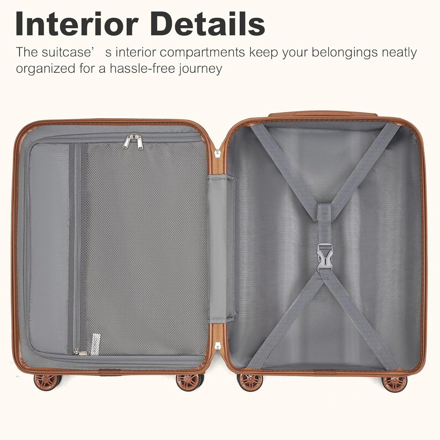 Reisekoffer XL mit TSA-Schloss, XL(75cm) Dunkelgrün/Braun