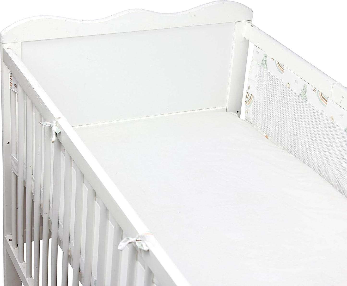 2er Pack Gitterstäbe Schutznetz für Babybett, ca. 128 x 30 cm (für Babybett 140x70) Regenbogen Wolken
