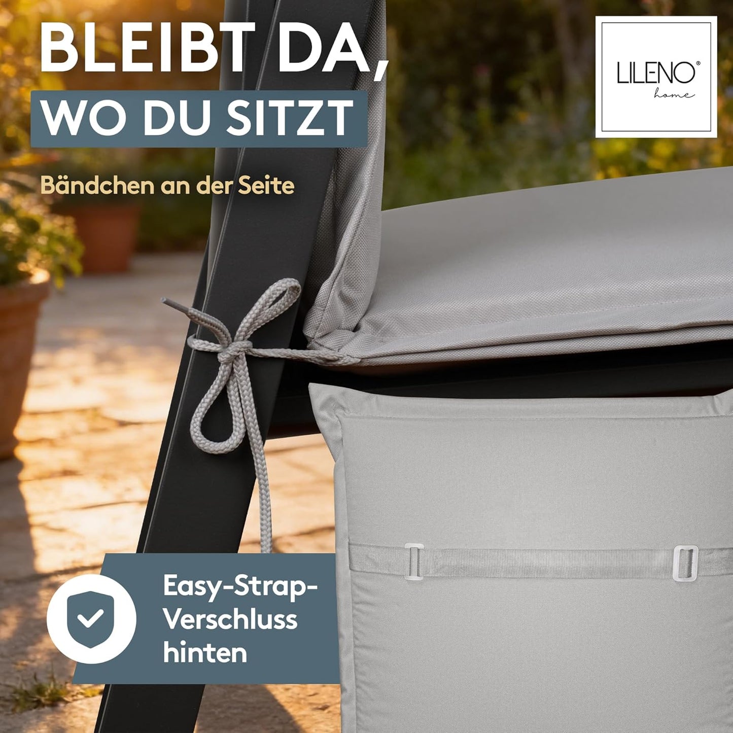 Hochlehner Gartenstuhl-Auflage MIA 1-Set, 1 Grau