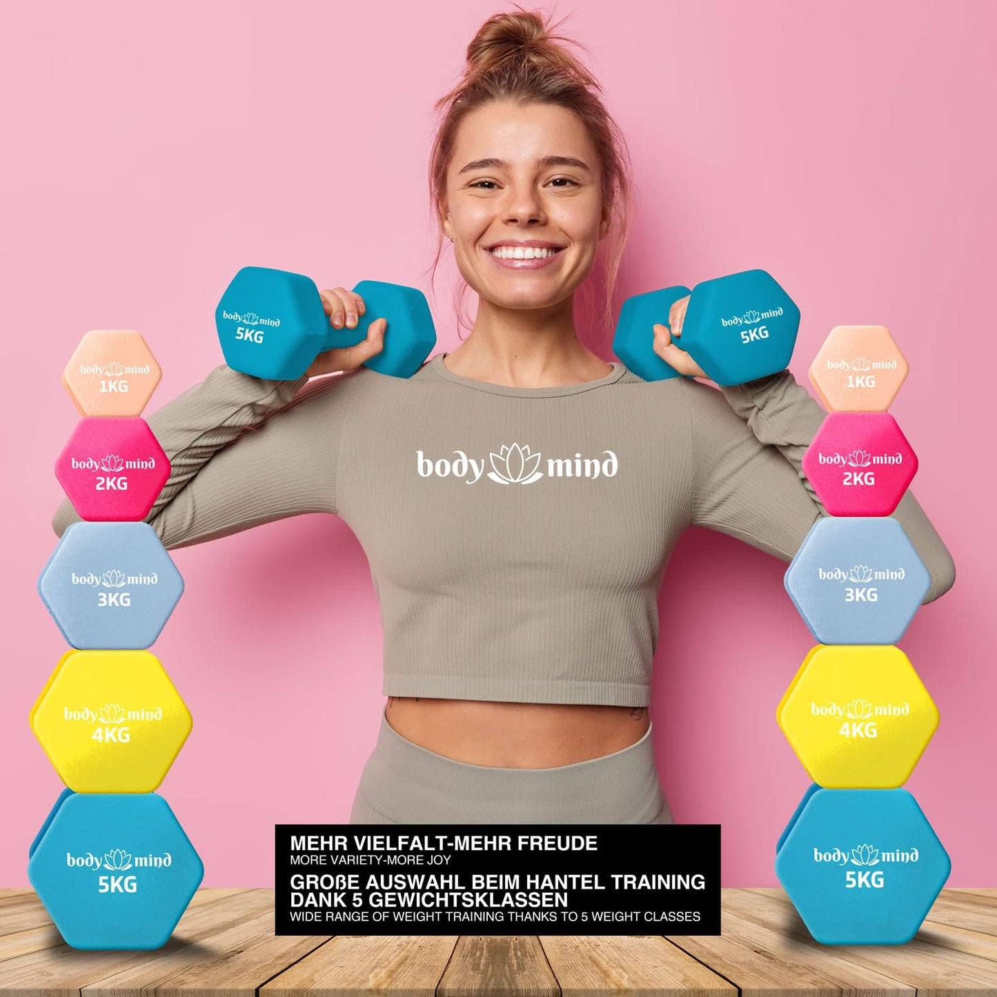 Hantel-Set für effektives Krafttraining (2x4 kg), 4 kg - Gelb 2er Set