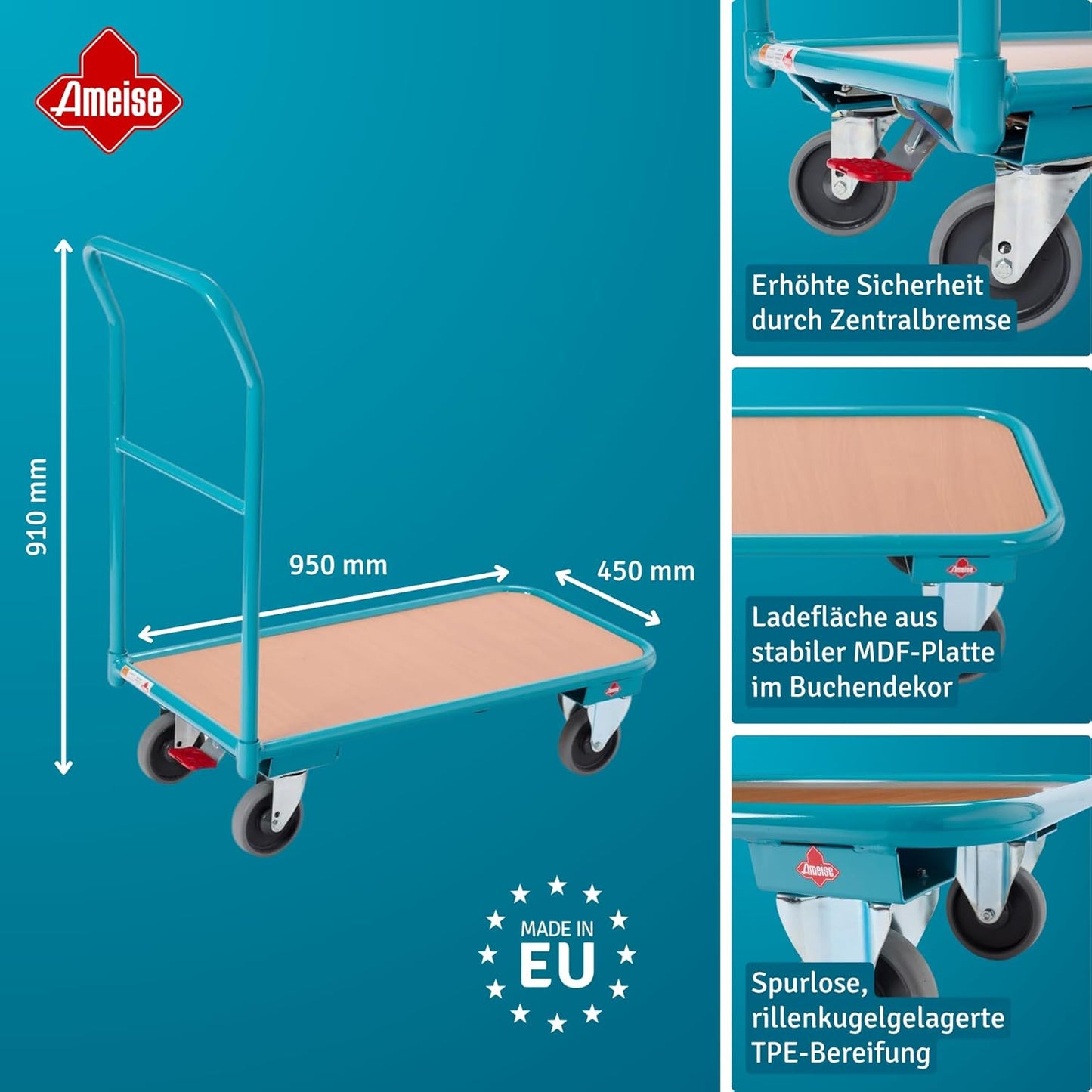 Magazinwagen mit Zentralbremse