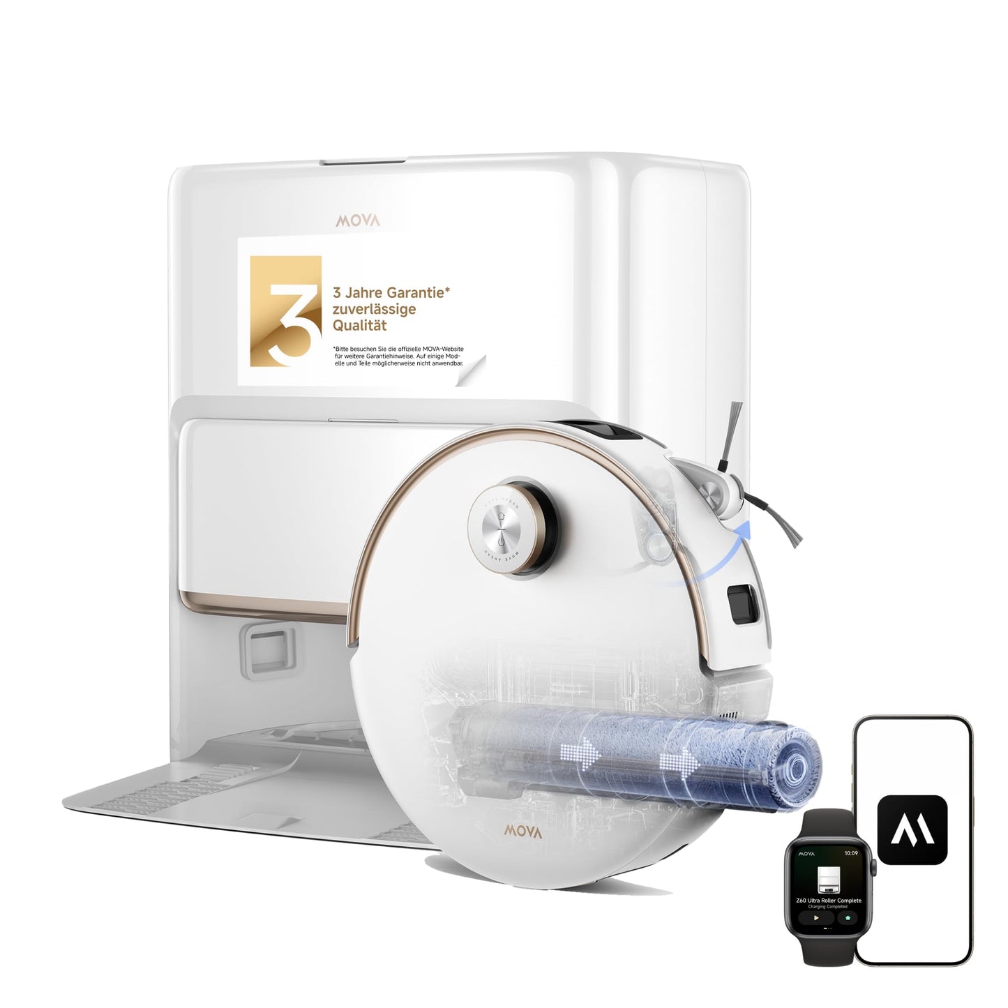 Z60 Ultra Roller Komplett-Saugroboter mit Wischfunktion, Z60 Ultra White