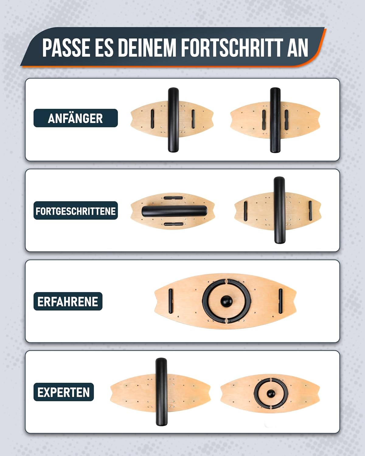Rutschfestes Balancebrett, #08 Holz – Rechteckig (Magnetisch)