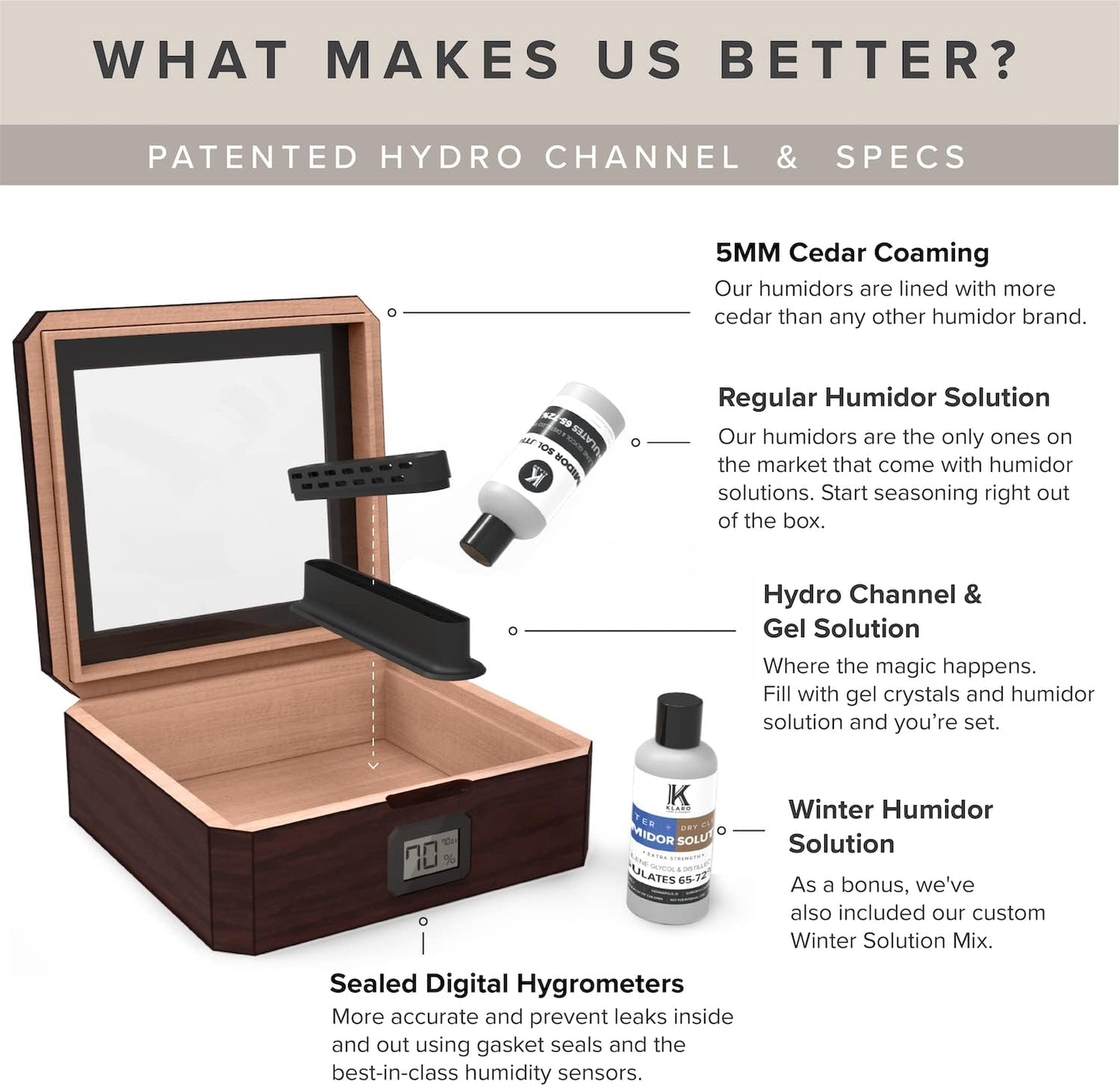 Mag Glass Humidor, Braun