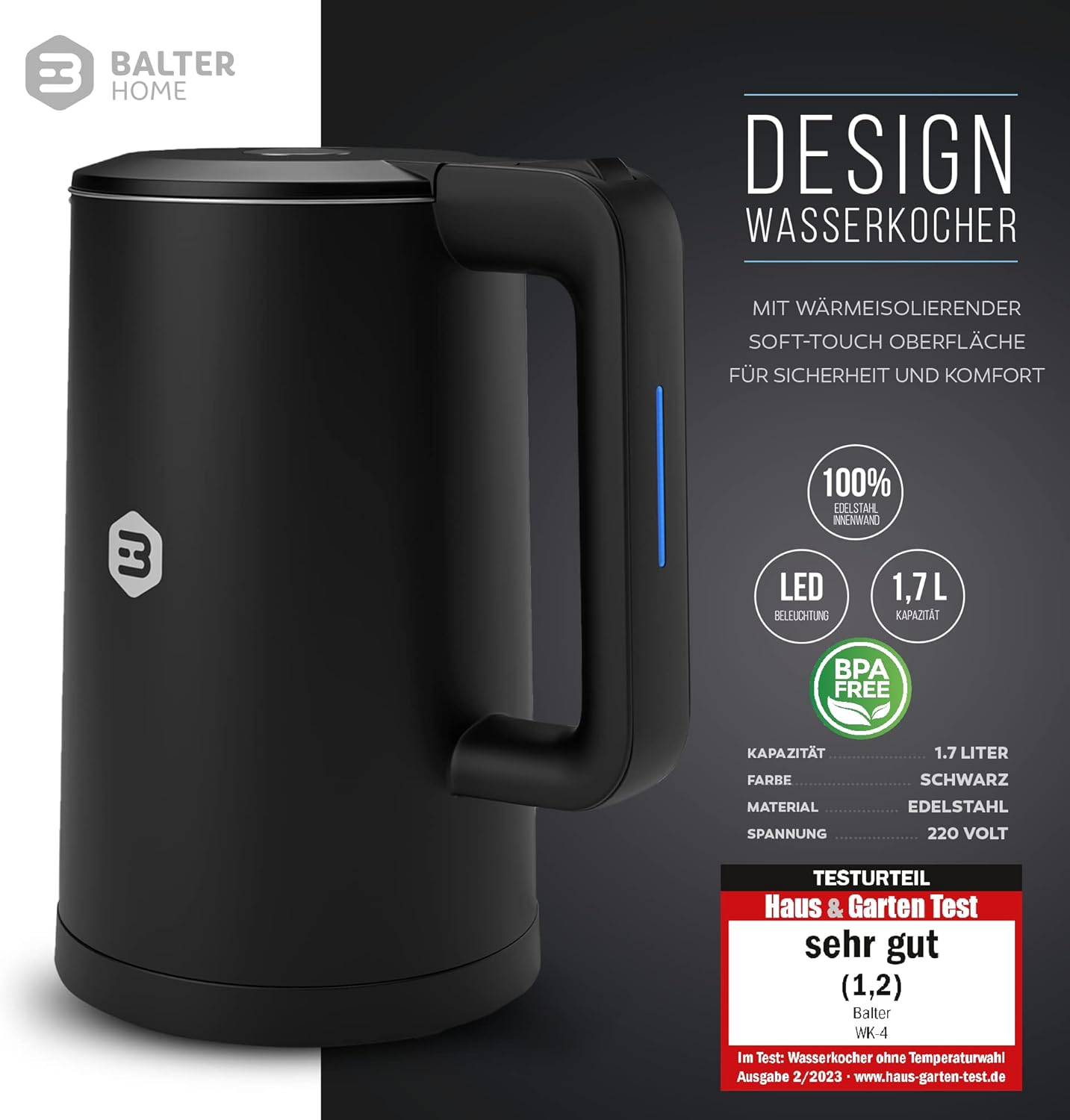 WK-4 Wasserkocher, Black