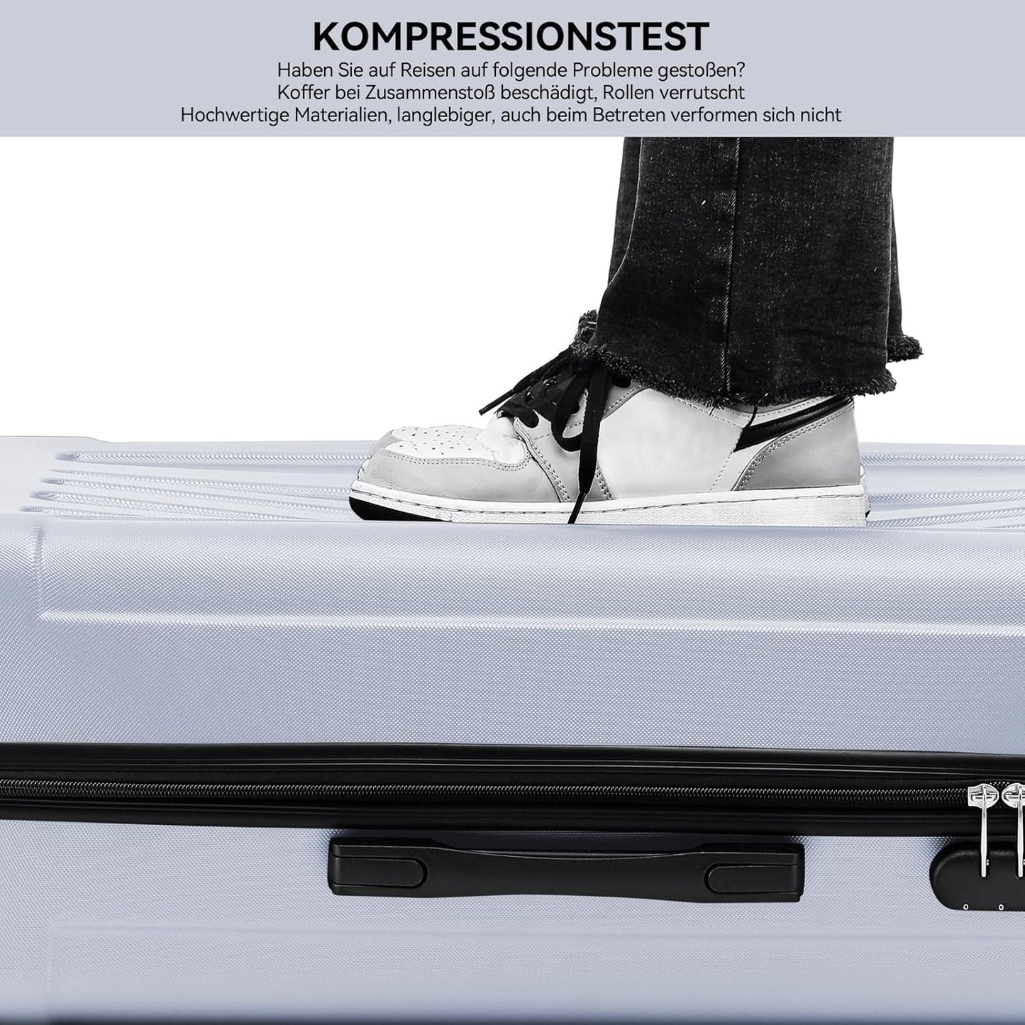 3-teiliges Reisekofferset, Silber