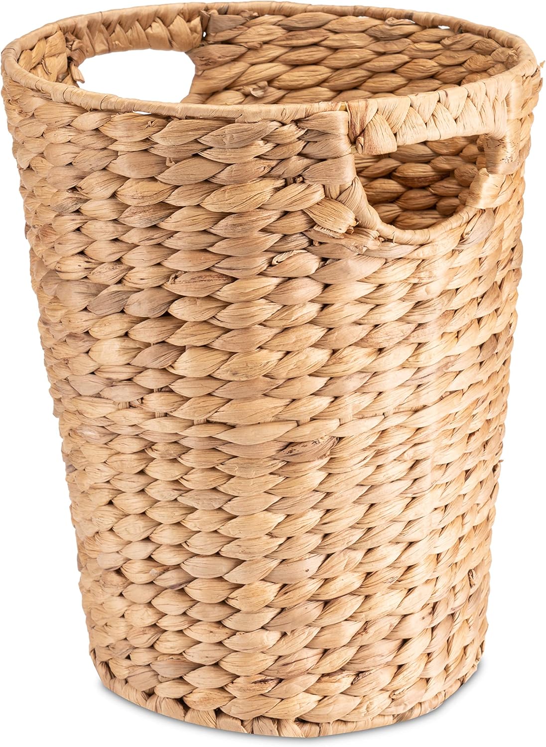 Geflochtener Papierkorb aus Wasserhyazinthe mit Henkel, 25cmx32cm Natur