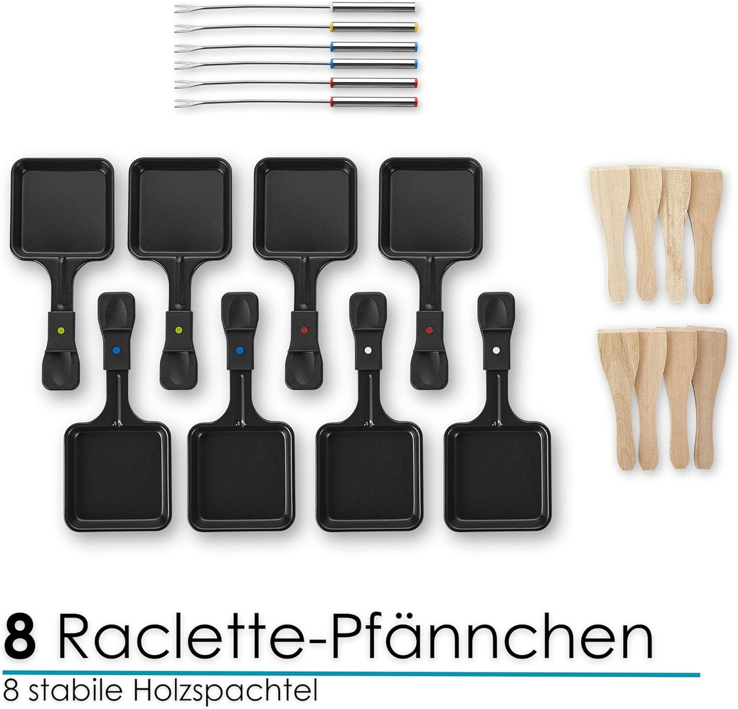 Raclette Grill mit Fondue Set für 8 Personen