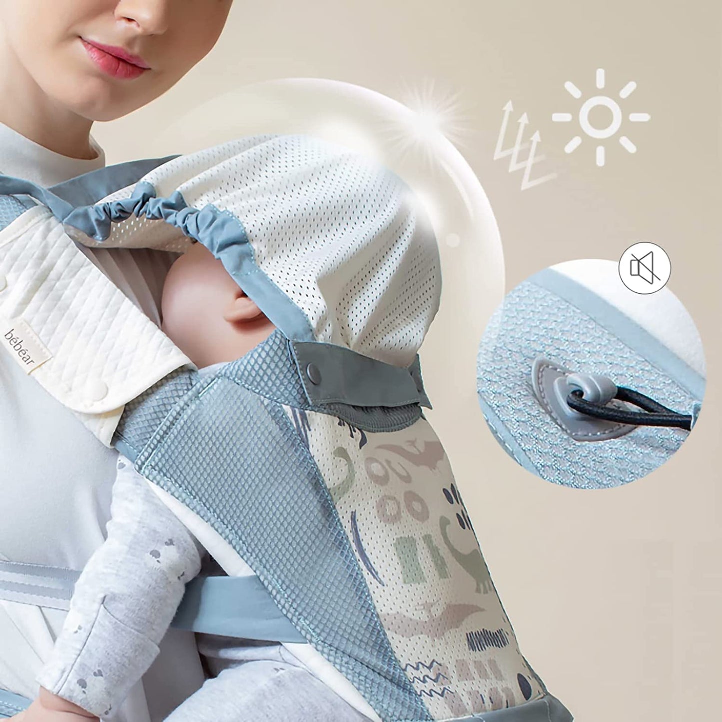 Babytrage mit Hüftsitz, 01 Air Grey with Extender