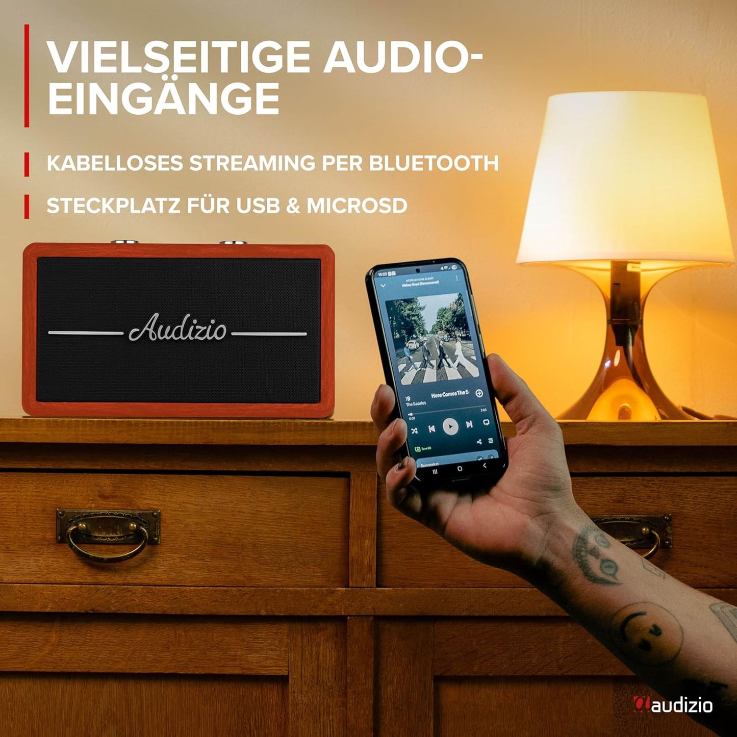 Tune60 DAB Radio mit Bluetooth und Wecker, Rot