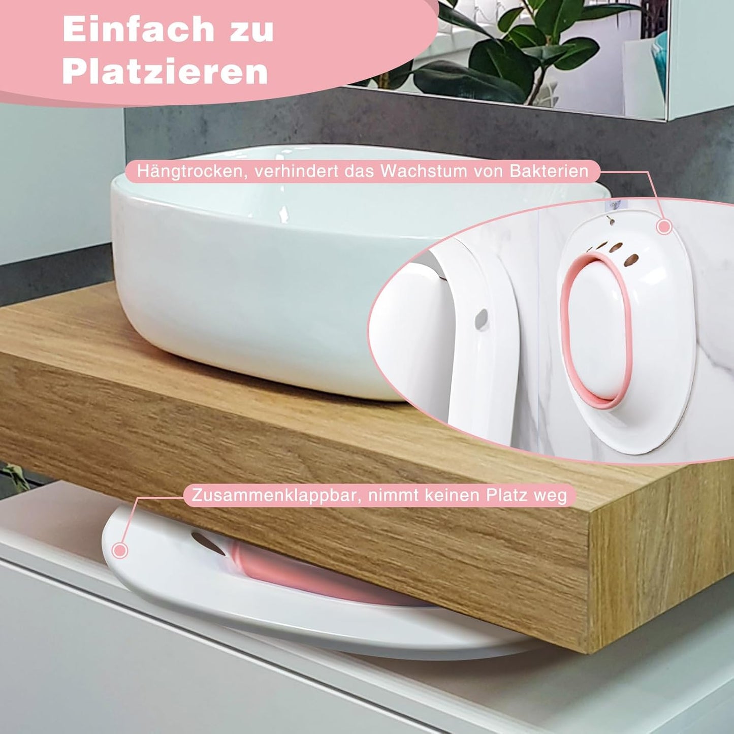 Sitzbad für Hämorrhoiden und Wochenbettpflege, Hellrosa