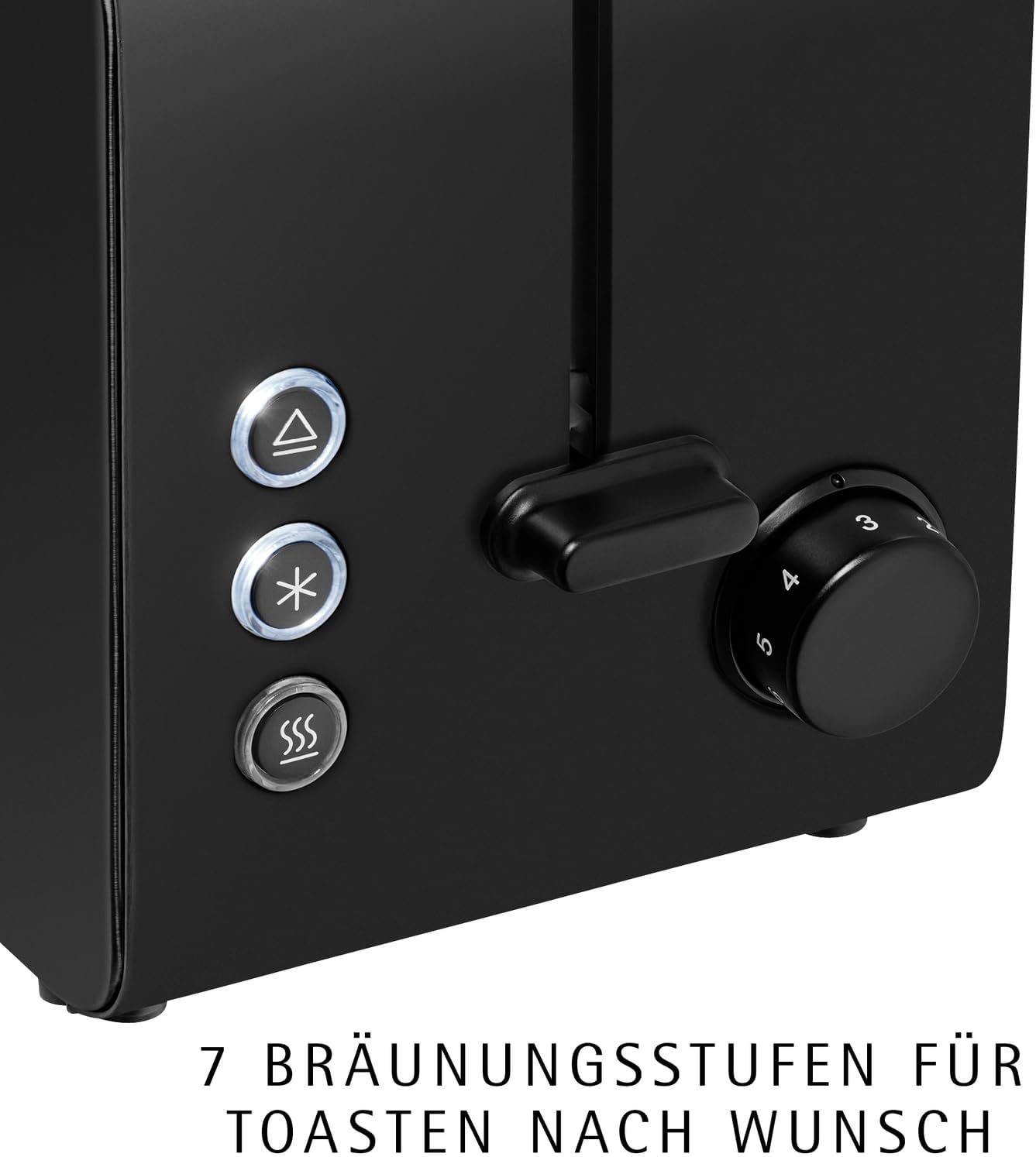 Doppelschlitztoaster Stelio mit Brötchenaufsatz und Bagel-Funktion, Schwarz