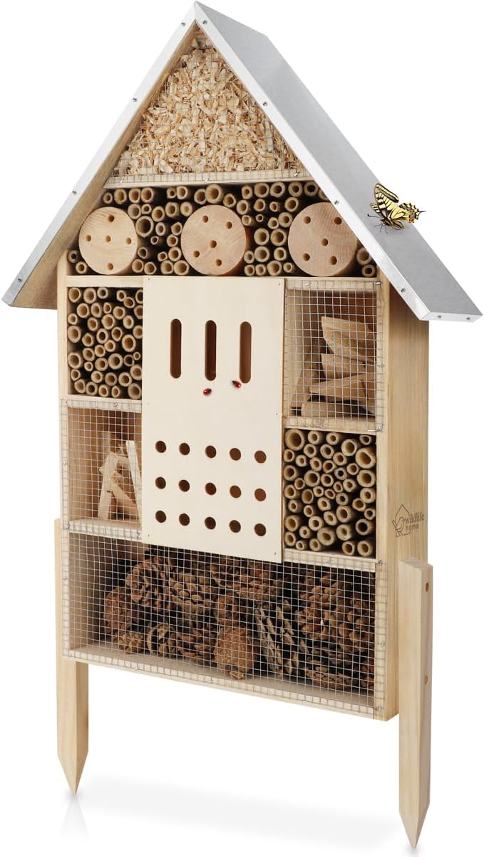 Insektenhotel XXL mit Standfuss & Metalldach, Einzelstück