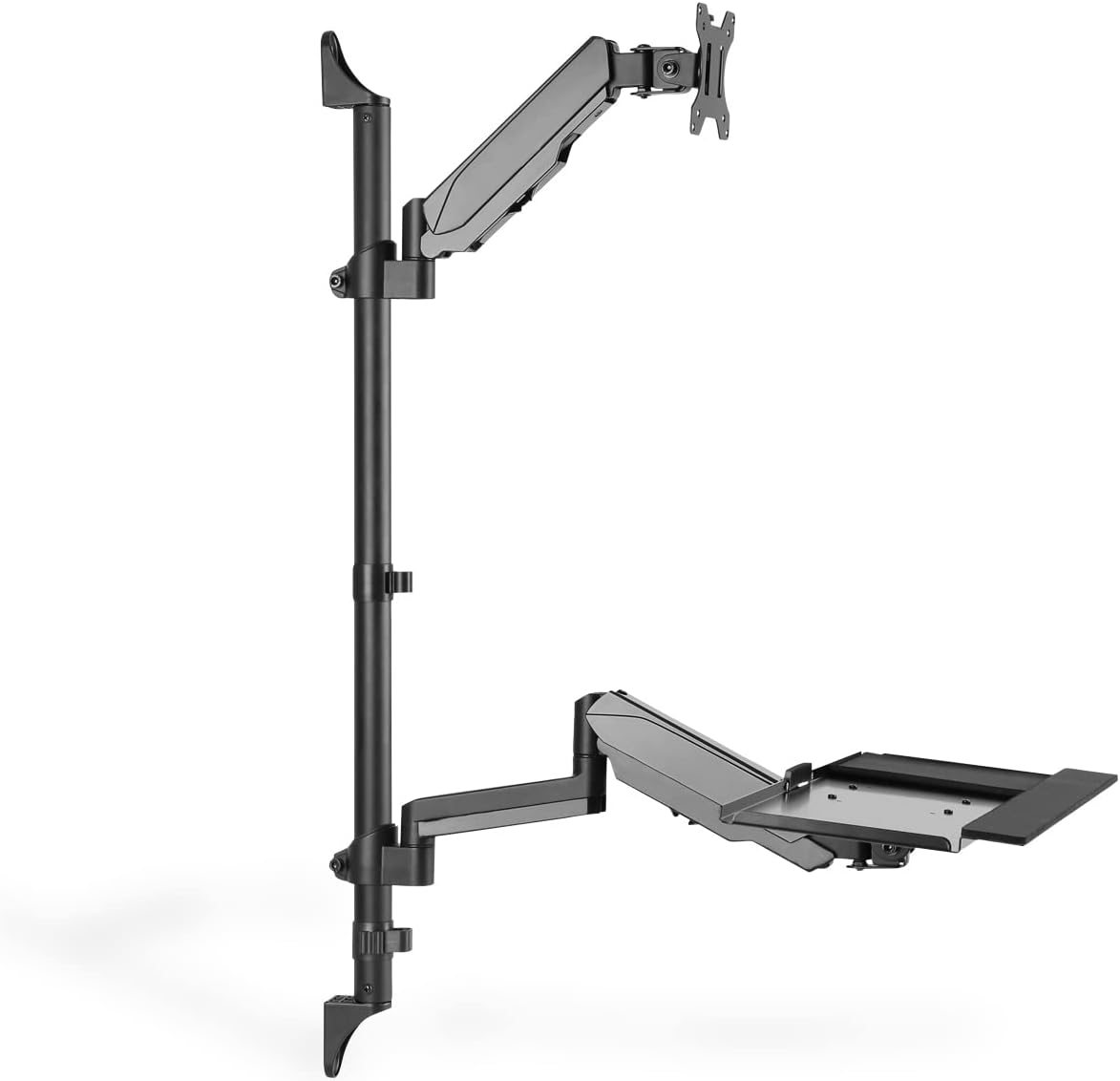 PC- und Monitorhalterung mit Tastaturablage, Halterung mit Tastaturablage Max.: 8 kg | VESA: 75x75 bis 100x100 Schwarz