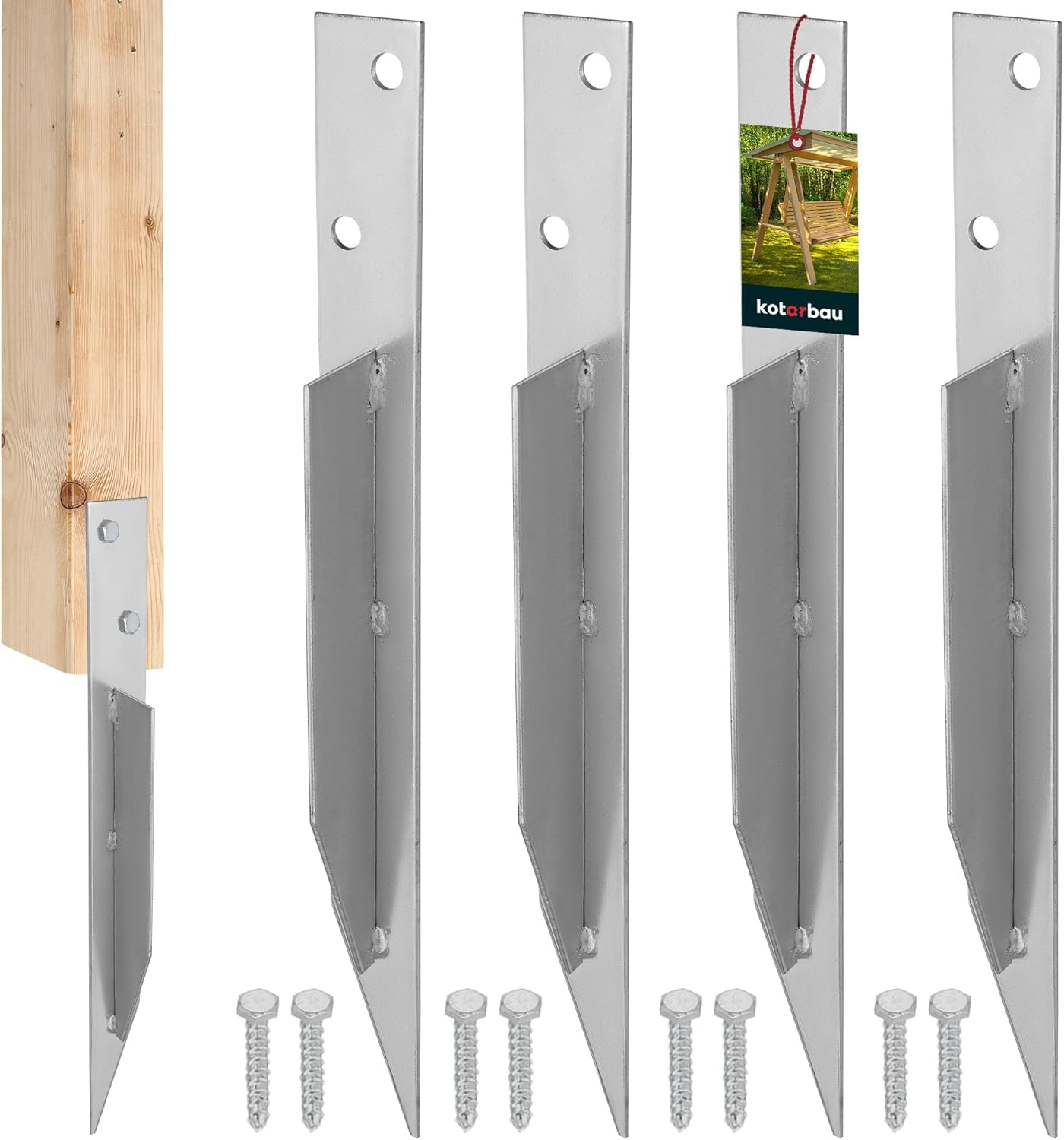 Universal Einschlaghülsen für Schaukeln, 4 Stück, 4er Set