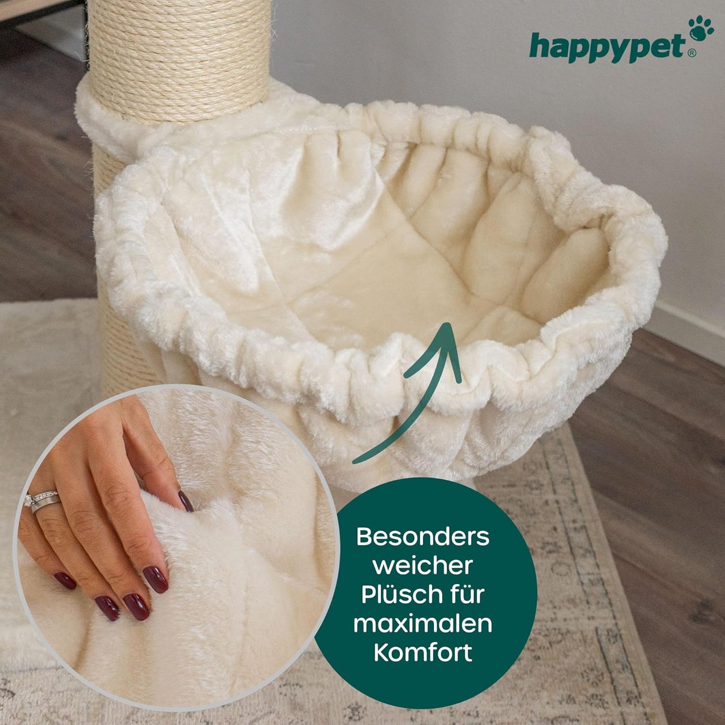 Universal Katzenliegemulde für Kratzbaum, Creme