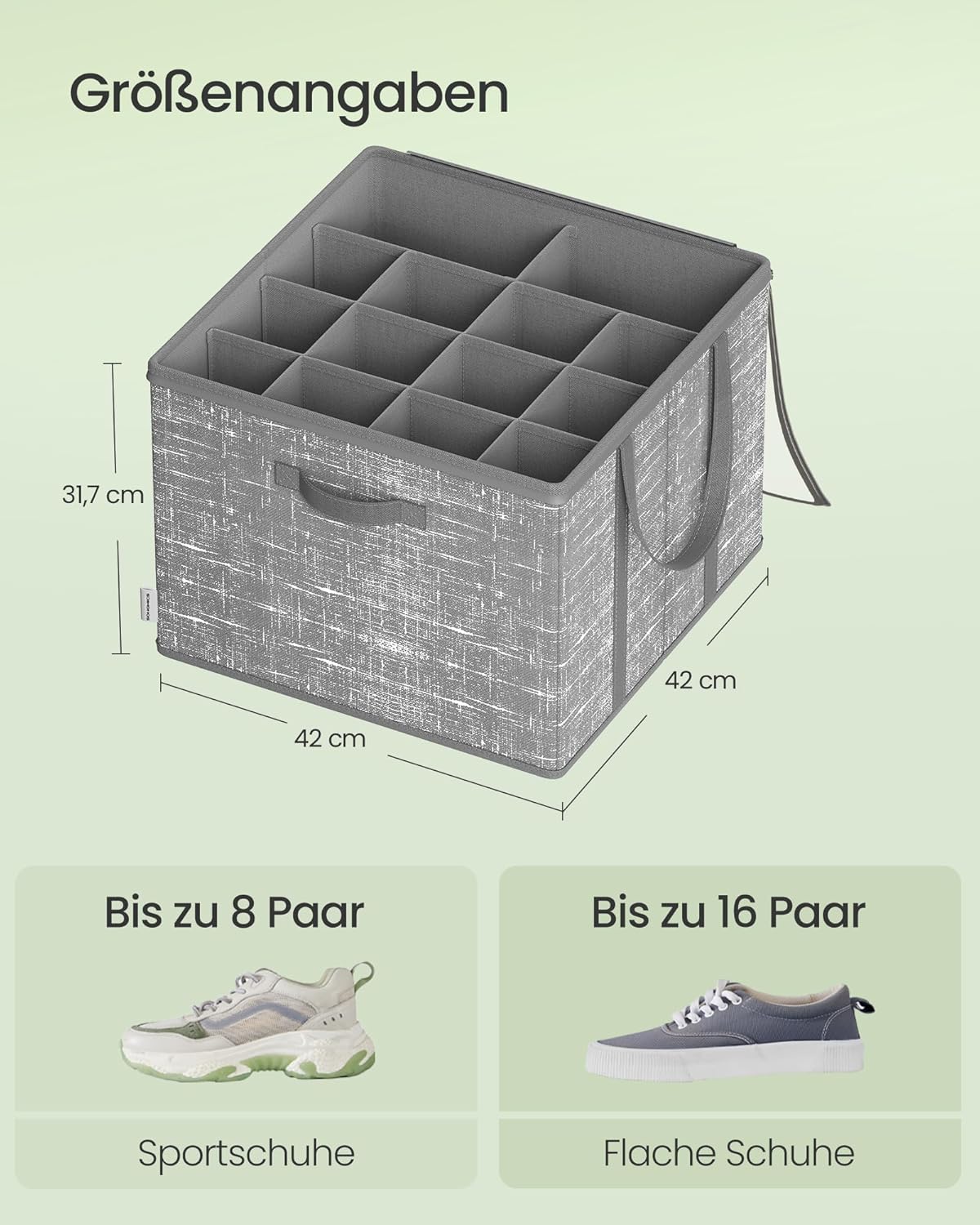 Schuh-Organizer-Set, 2er Set Schilfgrau