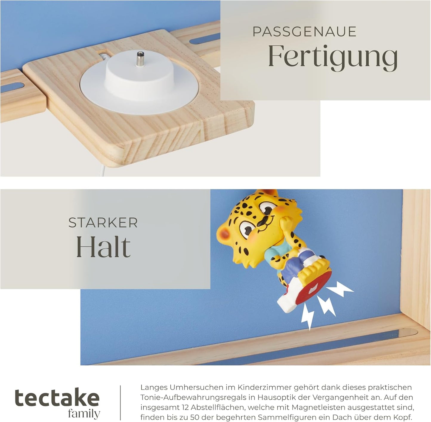 Wandregal mit Magnetstreifen für Kinderzimmer, Haus Blau