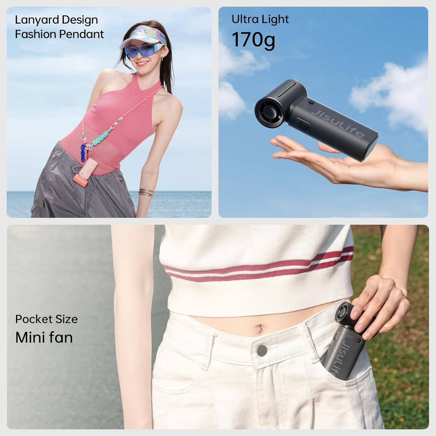 Tragbarer Handventilator, 5000mAh Schwarz
