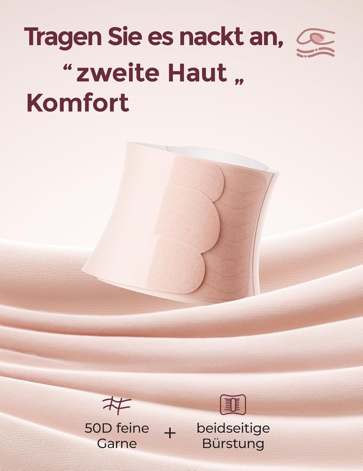 Ergowrap Bauchgurt für Kaiserschnitt-Rückbildung, XXL Lang-Hautrosa