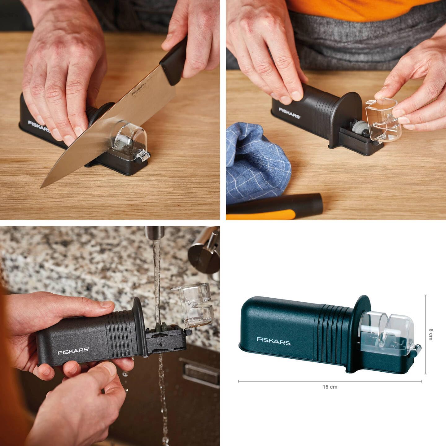 Roll-Sharp Messerschärfer mit Keramikstein, Nachhaltige Verpackung Messerschärfer