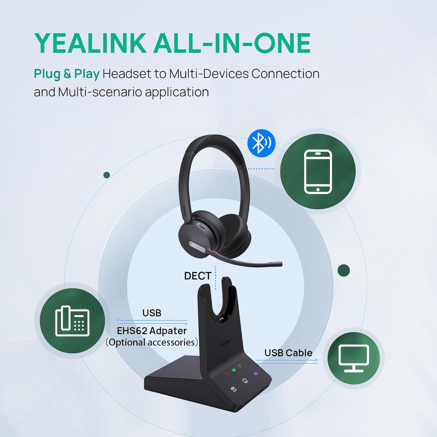 Mono-Headset WH64 mit Mikrofonen, WH64 Mono UC