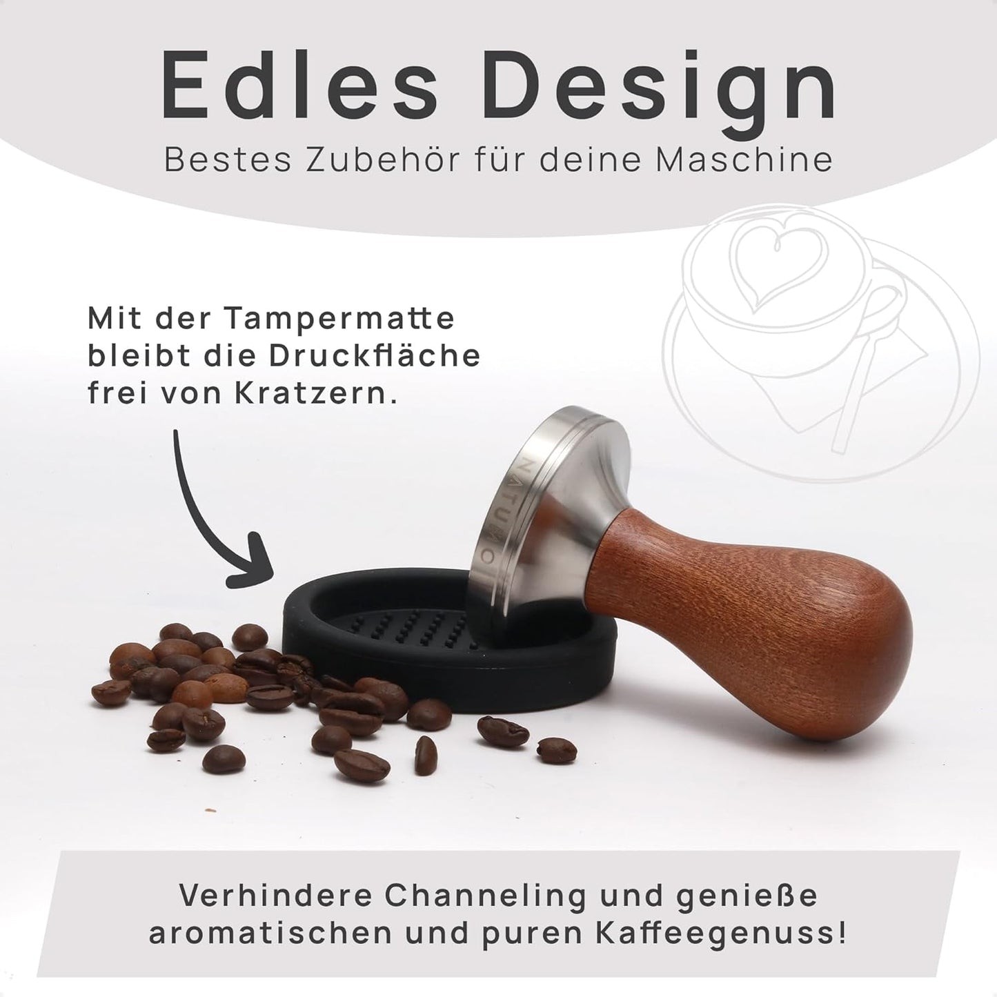 Espresso Tamper Set mit Tampermatte, 58mm