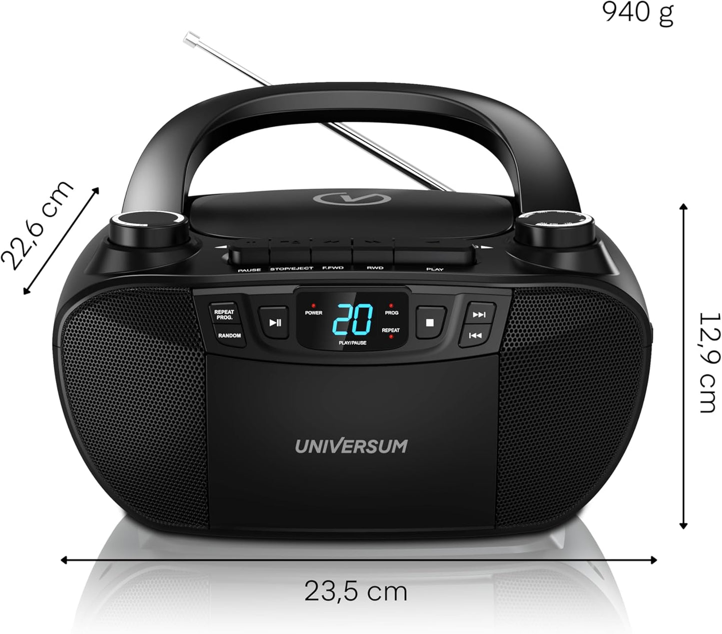 Tragbarer CD-Player mit Radio & Kassette