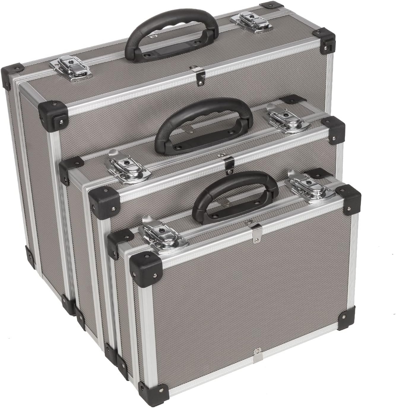 3-teiliges Werkzeugkoffer-Set, Grau