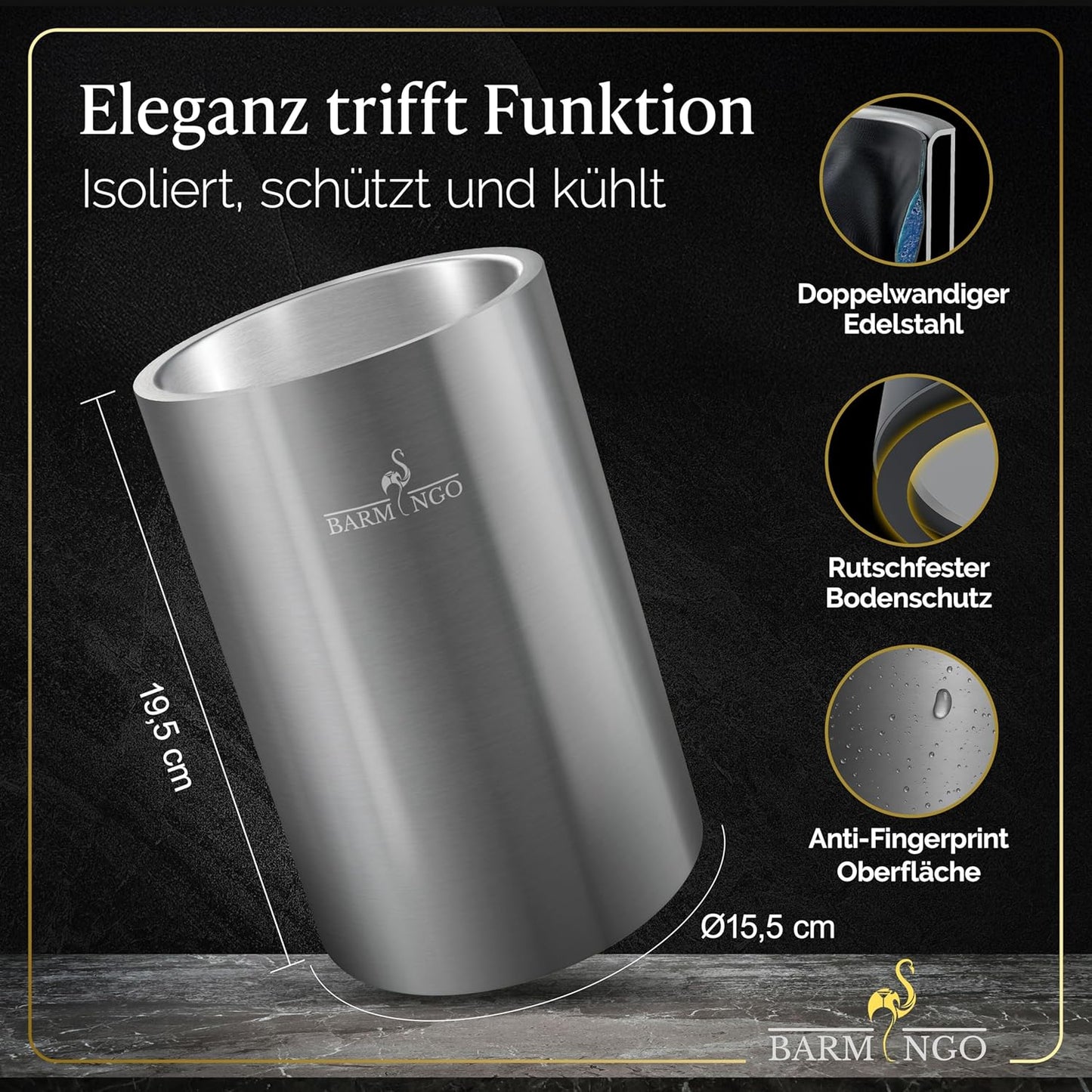 Weinkühler-Set, Silber