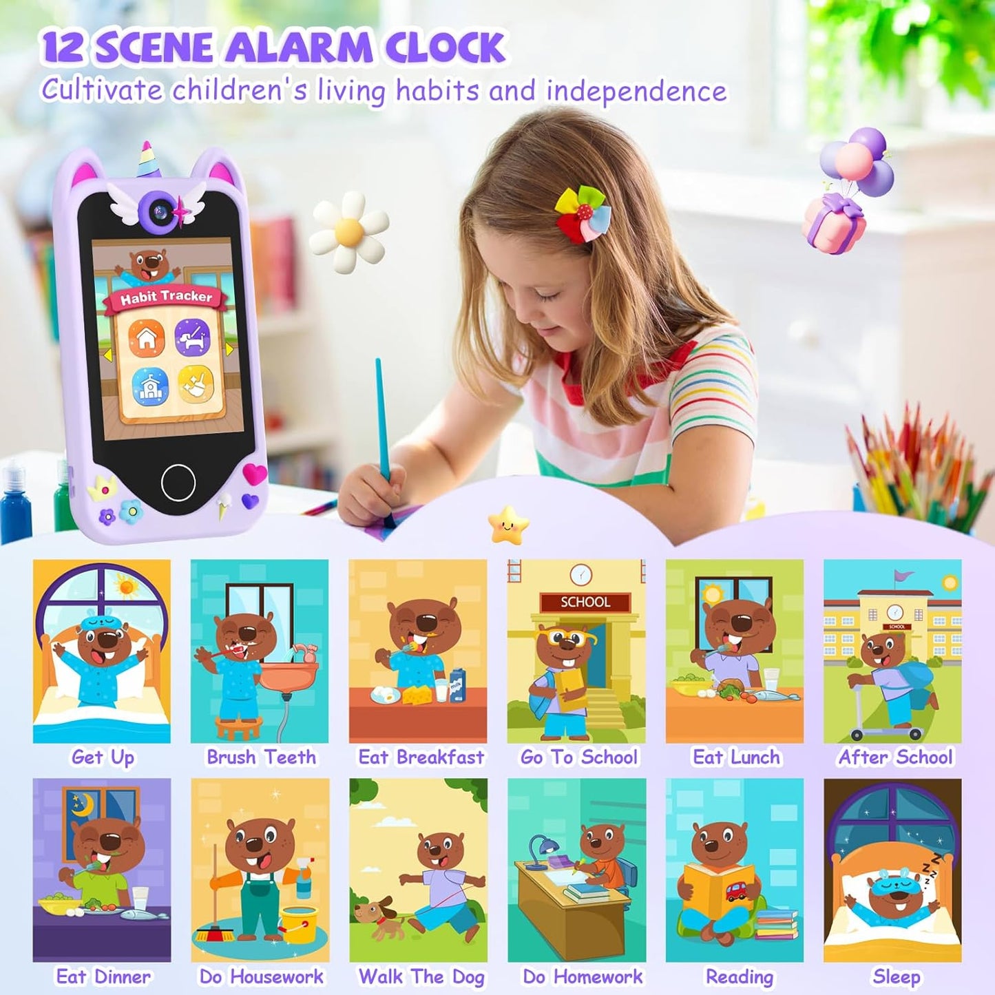 Kinder Smartphone ab 3 Jahren, Lila