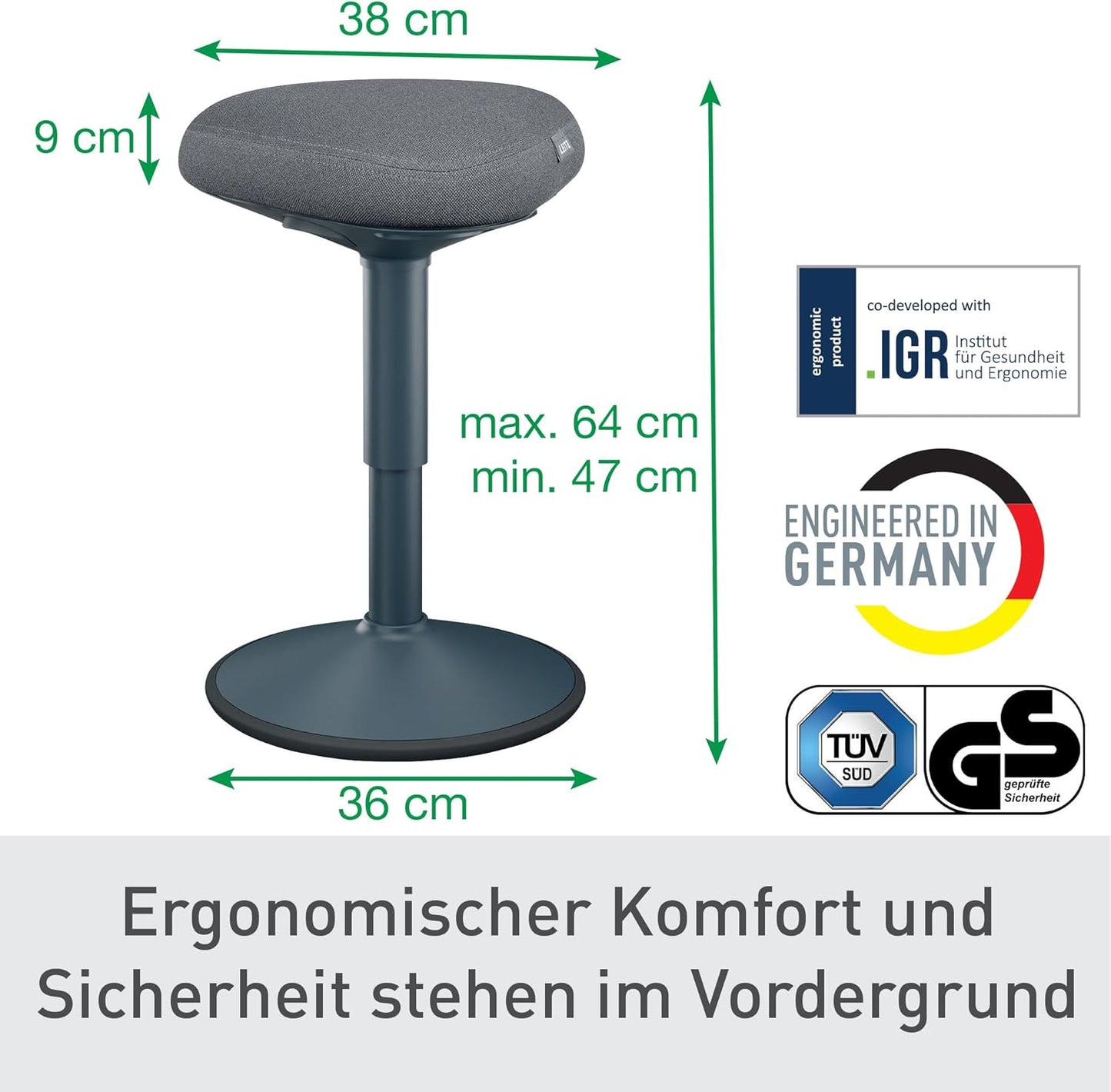 Ergo Active, Dunkelgrau Sitzhocker
