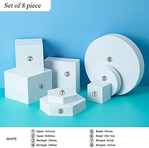 8-teiliges Schaumstoff-Fotografie-Requisiten-Set für Produktanzeige, Weiss