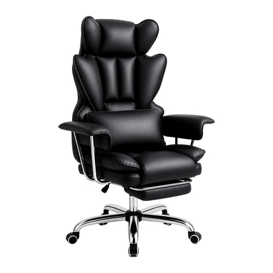 Ergonomischer Bürostuhl mit verstellbarer Lendenstütze, Schwarz