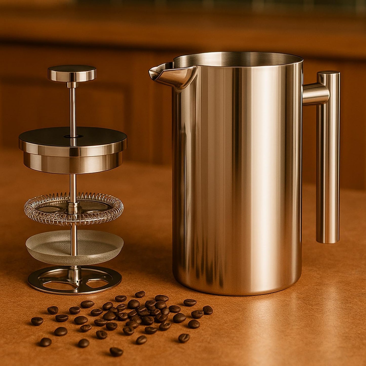 Edelstahl French Press 1L Kaffeemaschine