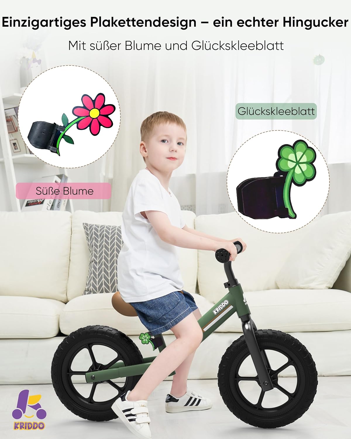 Laufrad mit verstellbarem Sitz, Grün