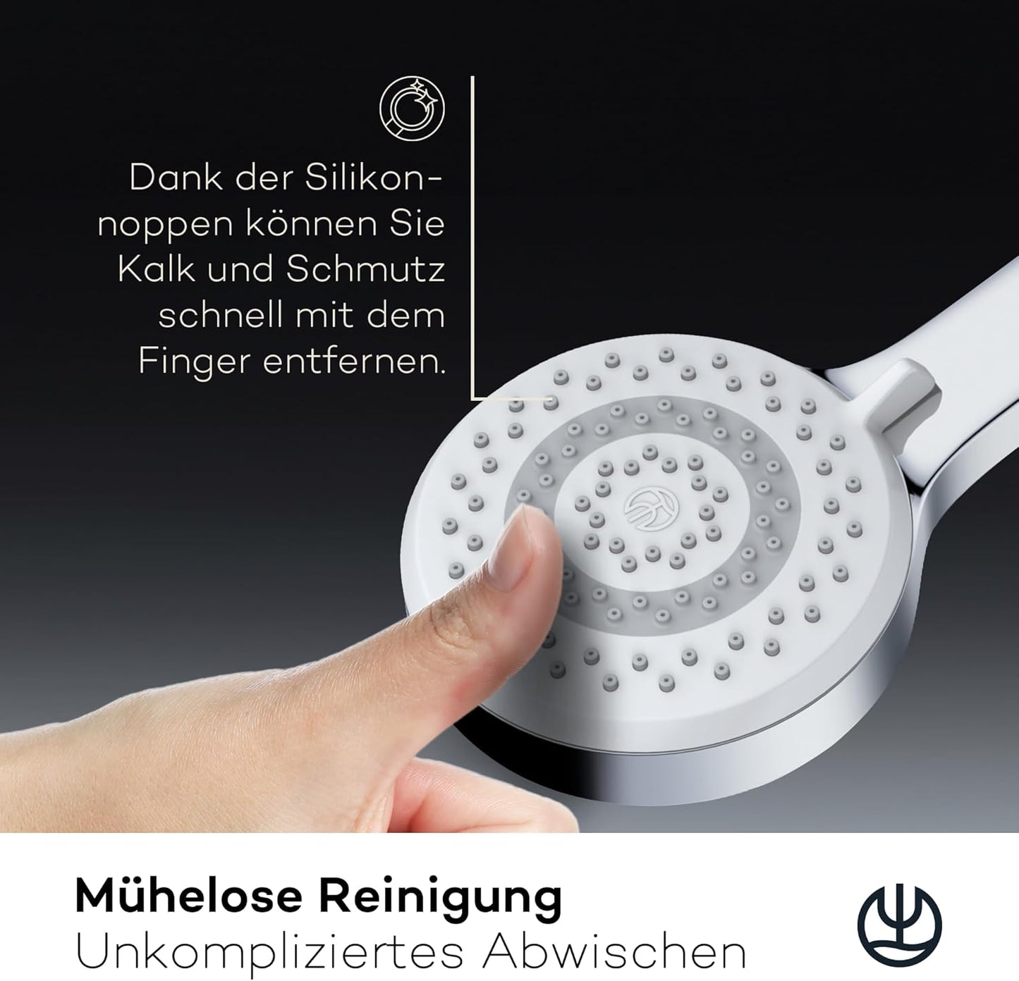 X1 Duschkopf, Chrom 3 Strahlarten