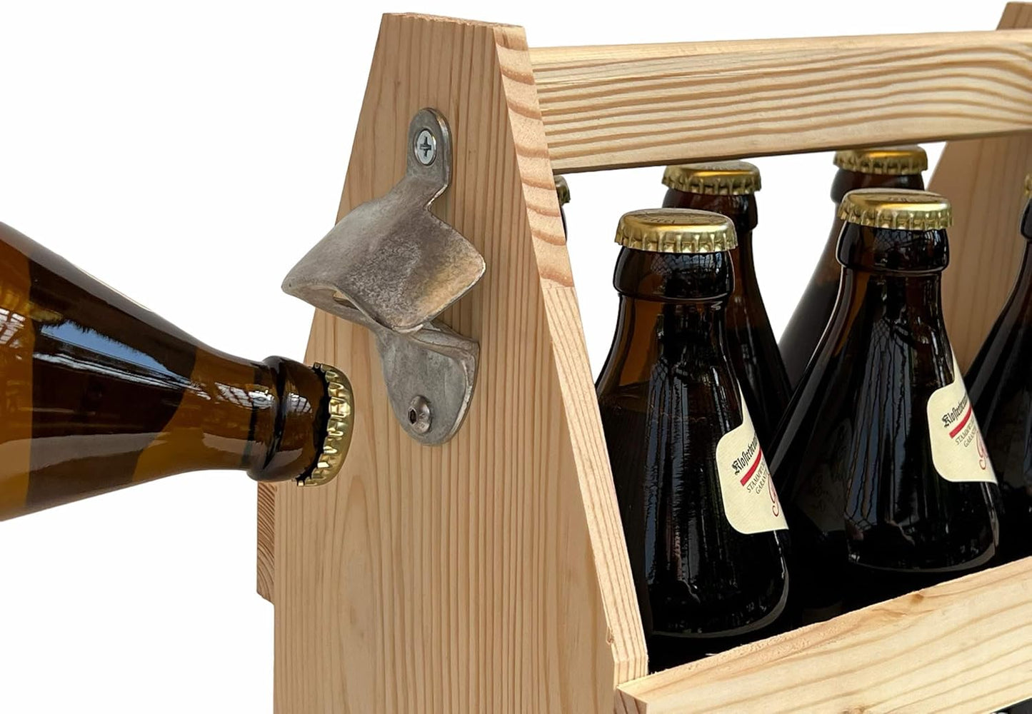 Bierträger für 6 Flaschen mit Öffner