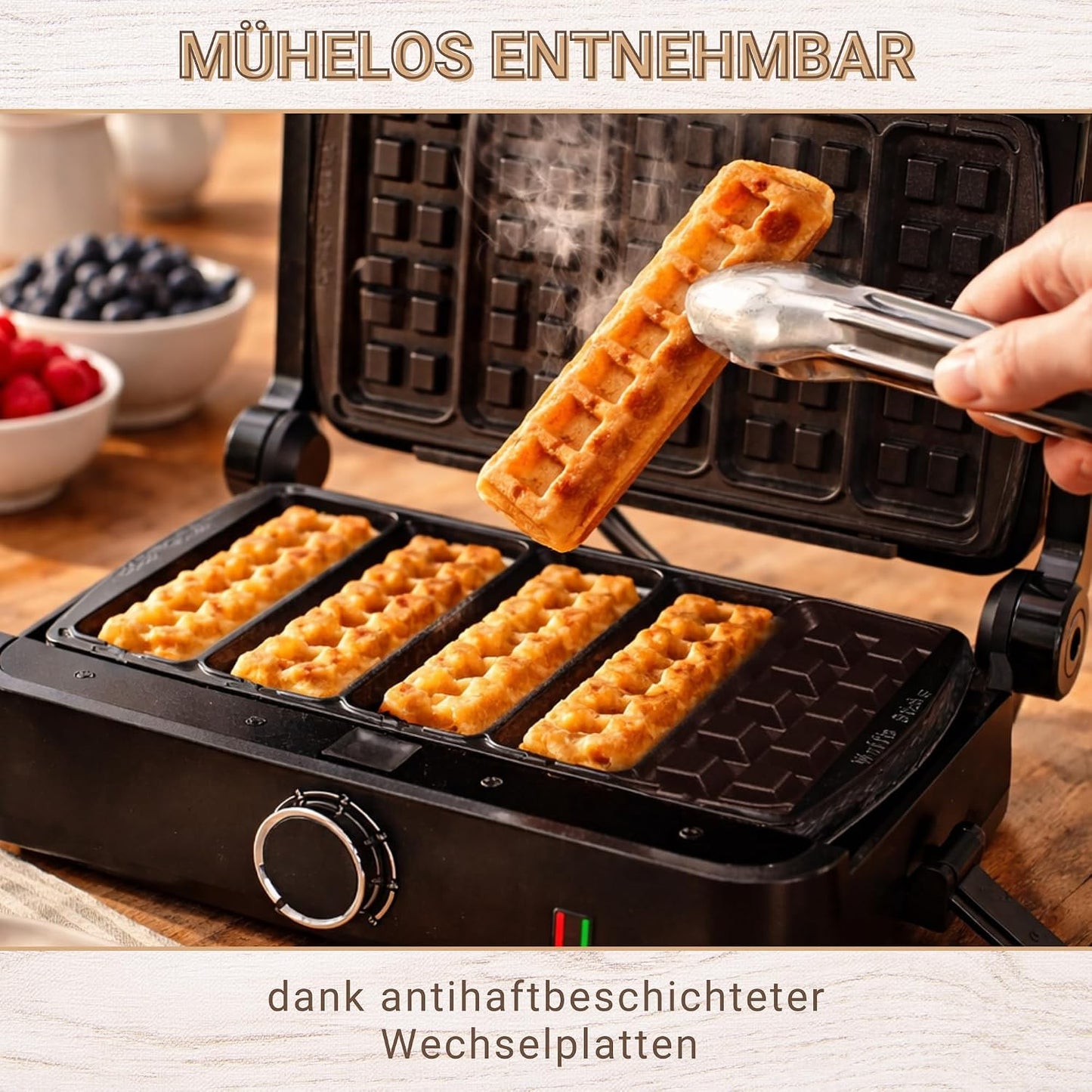 SM-1000W Toledo Waffelstick Maker mit Antihaftplatten