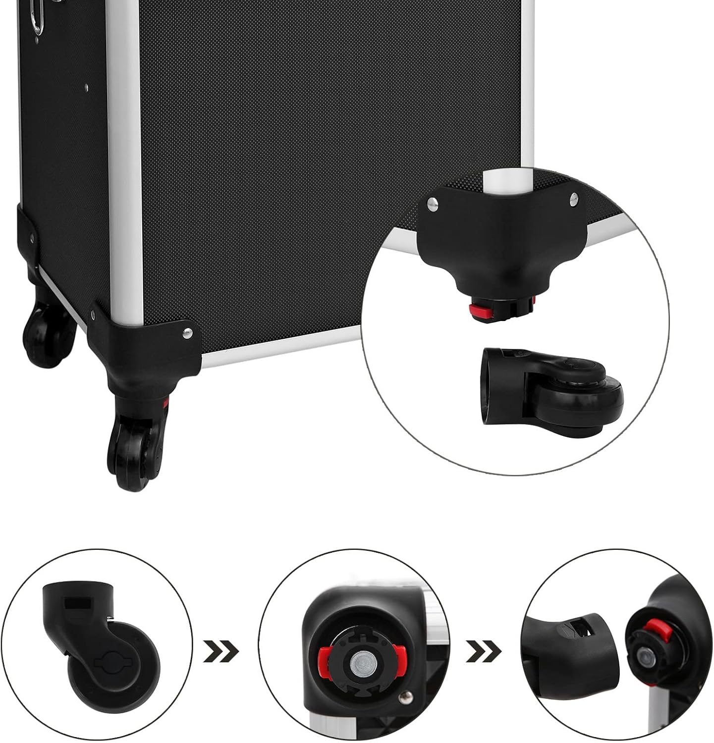 Schminkkoffer mit Trolley, Schwarz 35 x 25 x 69,8 cm