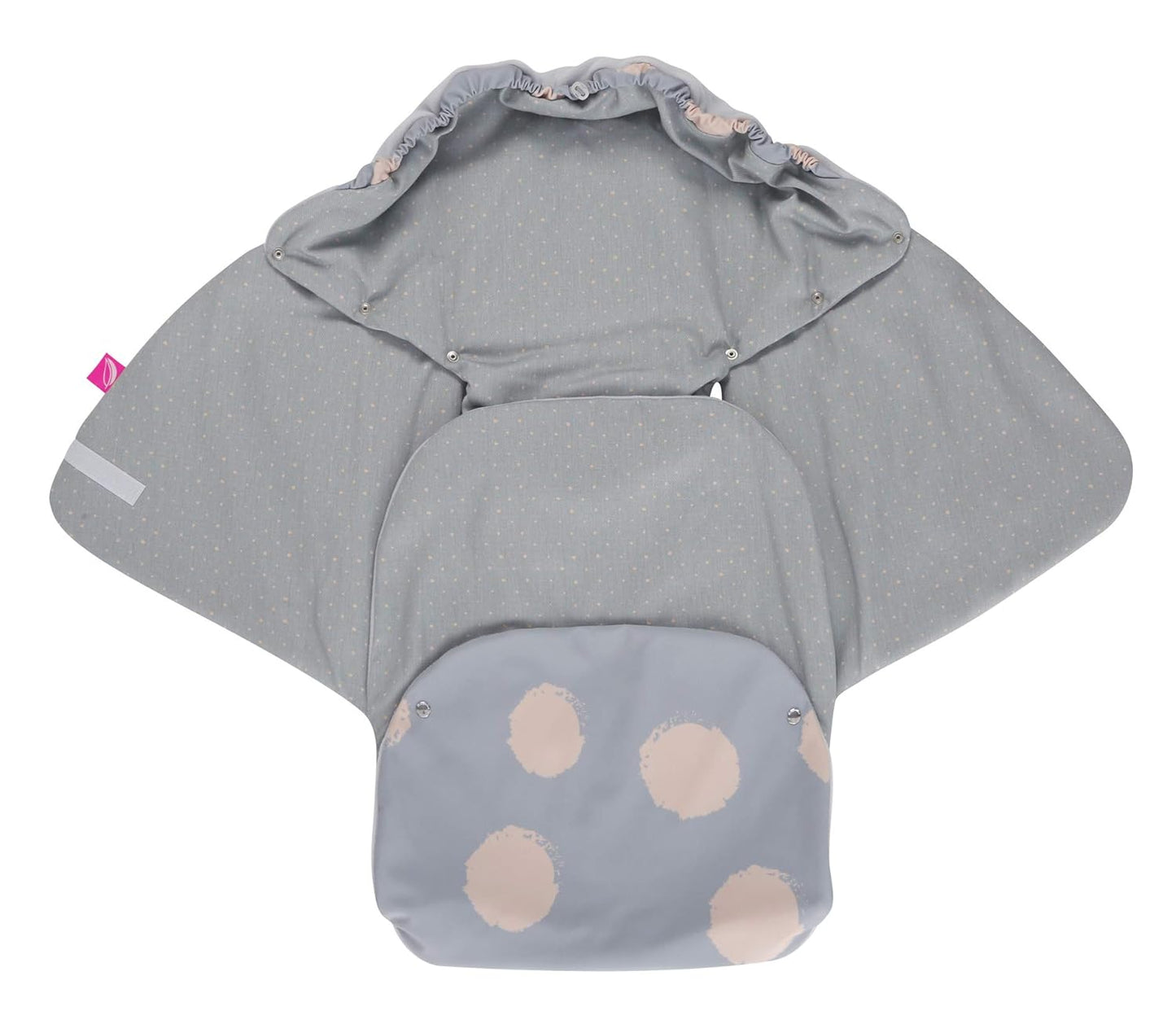 Baby-Einschlagdecke für Babyschale und Kinderwagen, Kleckse Apricot ca. 78×40 cm – in geschlossenem Zustand